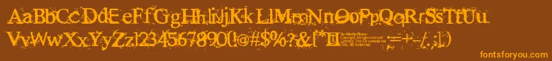 RuggedType Font – Orange Fonts on Brown Background