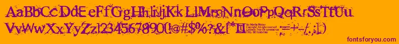 RuggedType Font – Purple Fonts on Orange Background