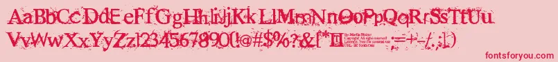 RuggedType-Schriftart – Rote Schriften auf rosa Hintergrund