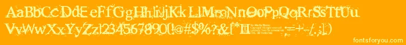 RuggedType Font – Yellow Fonts on Orange Background