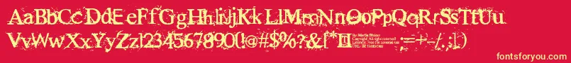 RuggedType Font – Yellow Fonts on Red Background