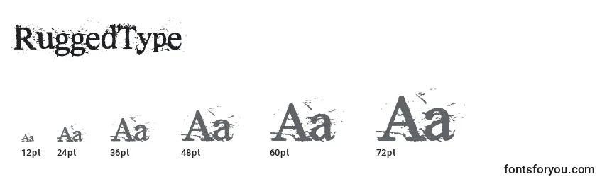 Größen der Schriftart RuggedType