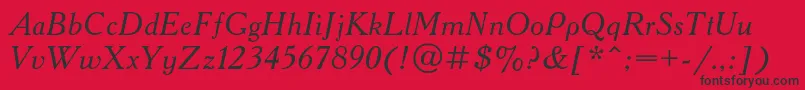 AcademycItalic Font – Black Fonts on Red Background