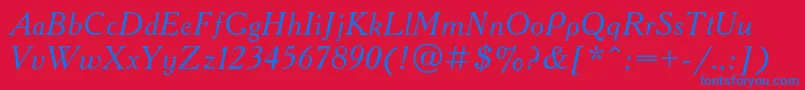 Шрифт AcademycItalic – синие шрифты на красном фоне
