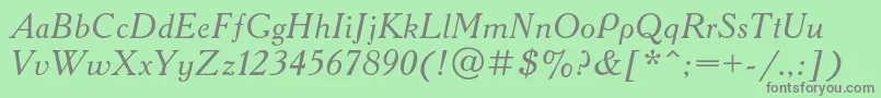 AcademycItalic Font – Gray Fonts on Green Background