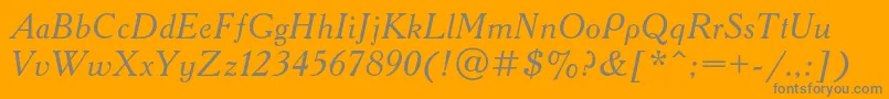 AcademycItalic Font – Gray Fonts on Orange Background