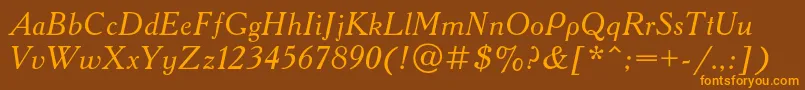 AcademycItalic Font – Orange Fonts on Brown Background