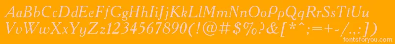 AcademycItalic Font – Pink Fonts on Orange Background