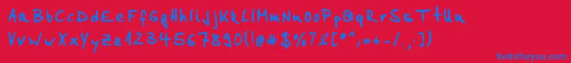 HeinsEd3 Font – Blue Fonts on Red Background