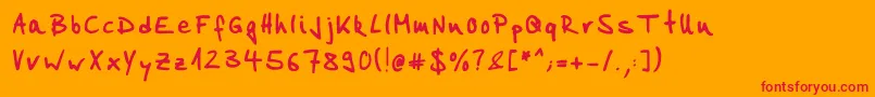 HeinsEd3 Font – Red Fonts on Orange Background