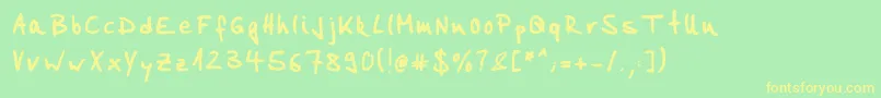 HeinsEd3 Font – Yellow Fonts on Green Background