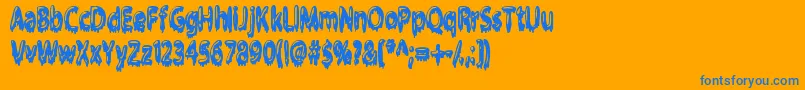 Gloop Font – Blue Fonts on Orange Background