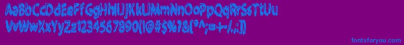 Fonte Gloop – fontes azuis em um fundo violeta