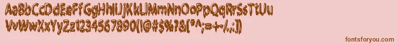 Gloop-fontti – ruskeat fontit vaaleanpunaisella taustalla