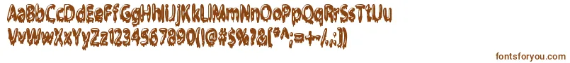 Gloop-Schriftart – Braune Schriften auf weißem Hintergrund