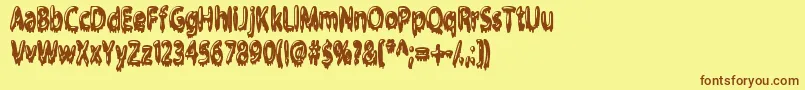 Gloop Font – Brown Fonts on Yellow Background