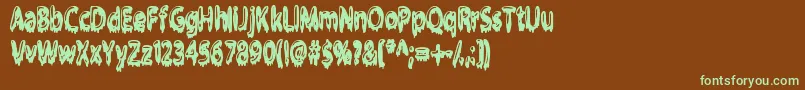 Gloop-fontti – vihreät fontit ruskealla taustalla
