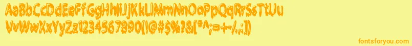 Czcionka Gloop – pomarańczowe czcionki na żółtym tle