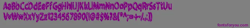 Czcionka Gloop – fioletowe czcionki na szarym tle