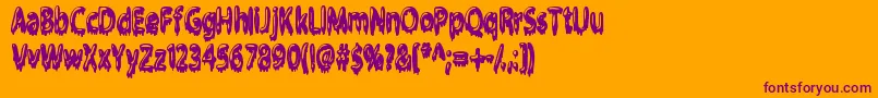 フォントGloop – オレンジの背景に紫のフォント