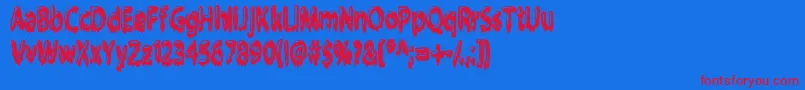 Gloop Font – Red Fonts on Blue Background