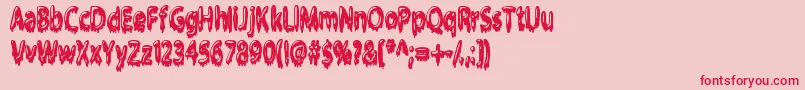Fonte Gloop – fontes vermelhas em um fundo rosa