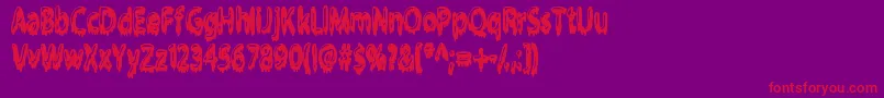 Czcionka Gloop – czerwone czcionki na fioletowym tle