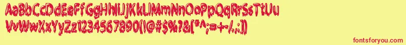 Czcionka Gloop – czerwone czcionki na żółtym tle
