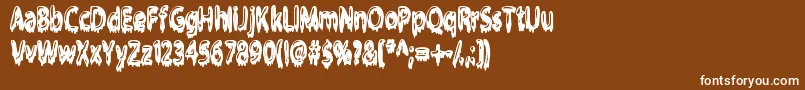 Gloop Font – White Fonts on Brown Background