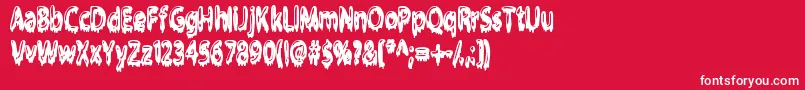 Gloop Font – White Fonts on Red Background