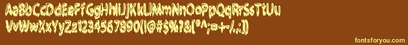 Gloop-fontti – keltaiset fontit ruskealla taustalla