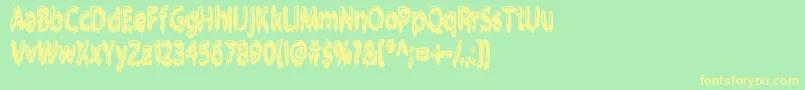 フォントGloop – 黄色の文字が緑の背景にあります