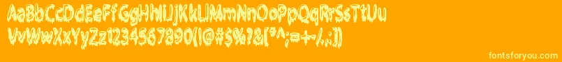 Gloop-Schriftart – Gelbe Schriften auf orangefarbenem Hintergrund