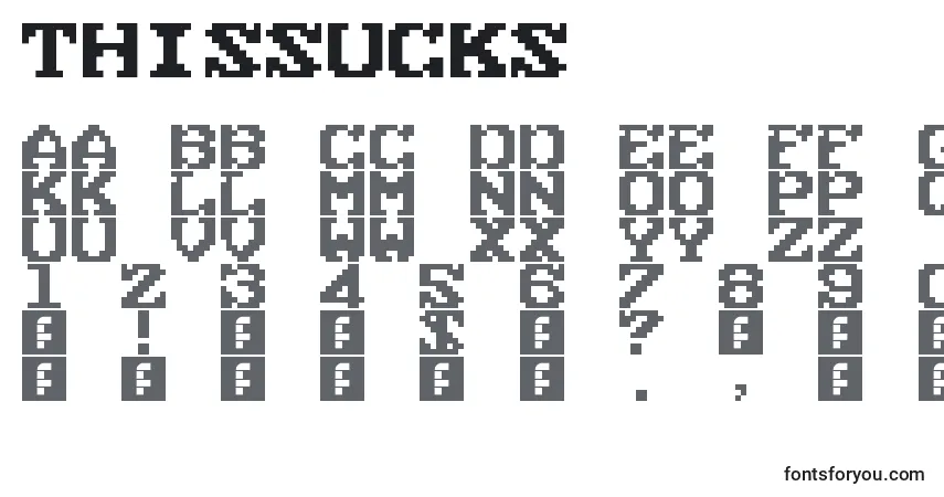 characters of thissucks font, letter of thissucks font, alphabet of  thissucks font