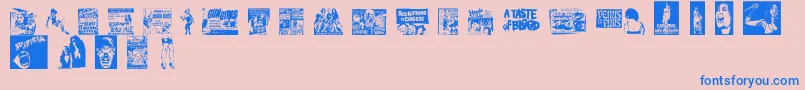 Fonte Bmovie – fontes azuis em um fundo rosa
