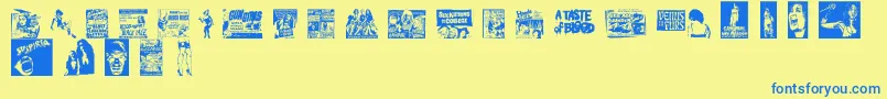 Bmovie Font – Blue Fonts on Yellow Background