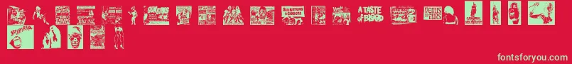 Bmovie Font – Green Fonts on Red Background