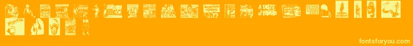 Bmovie Font – Yellow Fonts on Orange Background