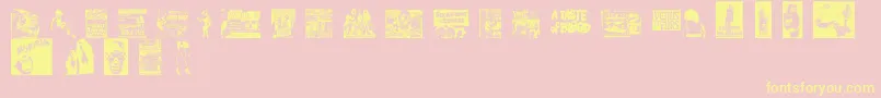 Bmovie Font – Yellow Fonts on Pink Background