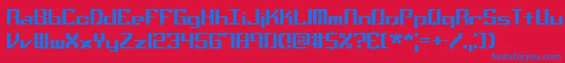 Setbackt Font – Blue Fonts on Red Background