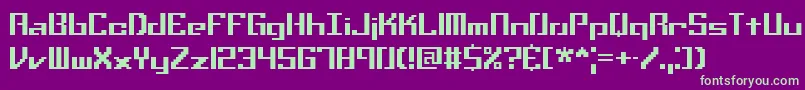 Setbackt-Schriftart – Grüne Schriften auf violettem Hintergrund