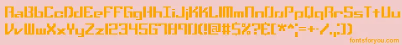 フォントSetbackt – オレンジの文字がピンクの背景にあります。