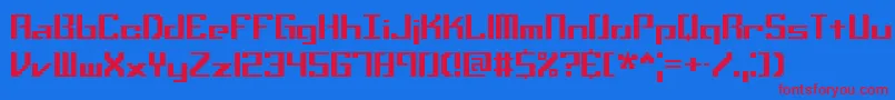 Setbackt Font – Red Fonts on Blue Background