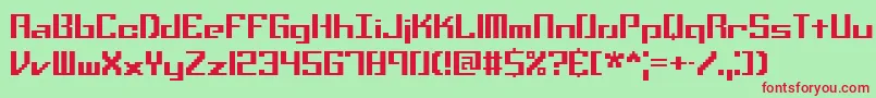 フォントSetbackt – 赤い文字の緑の背景