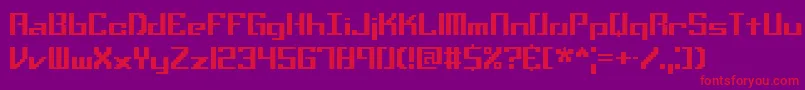 Setbackt-Schriftart – Rote Schriften auf violettem Hintergrund
