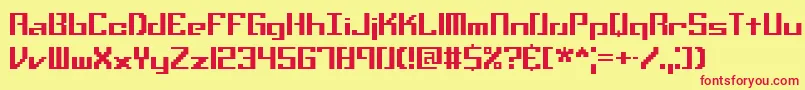 Setbackt Font – Red Fonts on Yellow Background