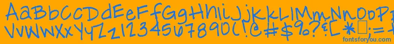 ChipsSalsa-Schriftart – Blaue Schriften auf orangefarbenem Hintergrund