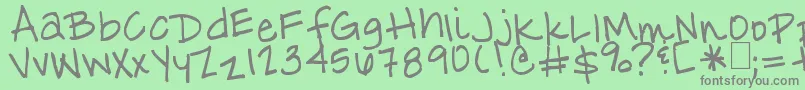 フォントChipsSalsa – 緑の背景に灰色の文字