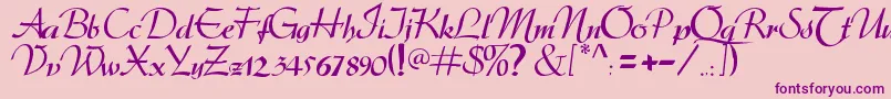 TheQueenz Font – Purple Fonts on Pink Background