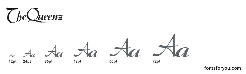 TheQueenz Font Sizes